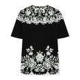 thumbnail image 7 of GaThRRgYP Women's Summer Short Sleeve Tops Outfits,Women's Oversized Round Neck Short Sleeved Solid Summer Base Shirt Sports T-shirt Tops Black S, 7 of 7