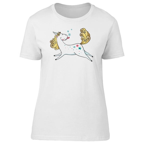 Cute Funny Unicorn Doodle T-Shirt Women -Image by Shutterstock, Female x-Large