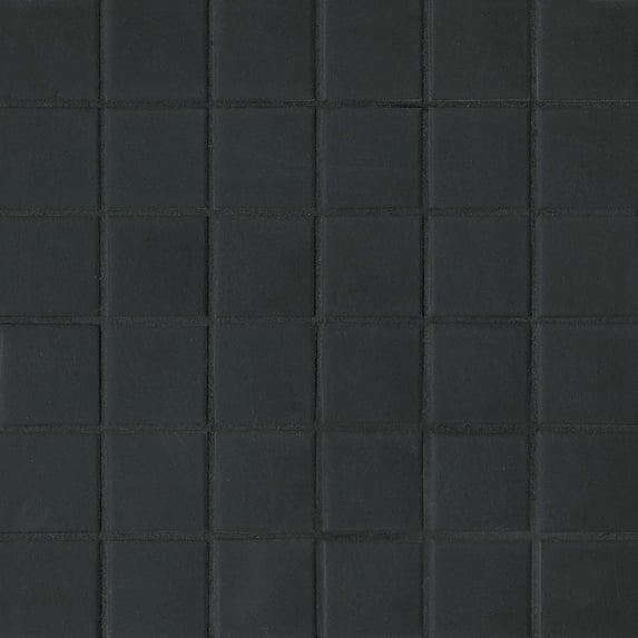 Bedrosians TRUE Matte Porcelain Floor & Wall Mosaic 2" x 2" (12" x 12" Sheet), Black (10-Pack, 10 SF)