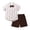 a50-Brown, variant on KPOPLK Toddler Baby Boy Outfit Clothes Baby Short Sleeve Button Up Shirt Shorts Set 2 Piece Summer Clothes(5-6 Years,Brown)