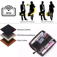 thumbnail image 4 of Large Capacity Credit Card Wallet - Men's and Women's 36 Slot Leather Security RFID Wallet (blue）, 4 of 5
