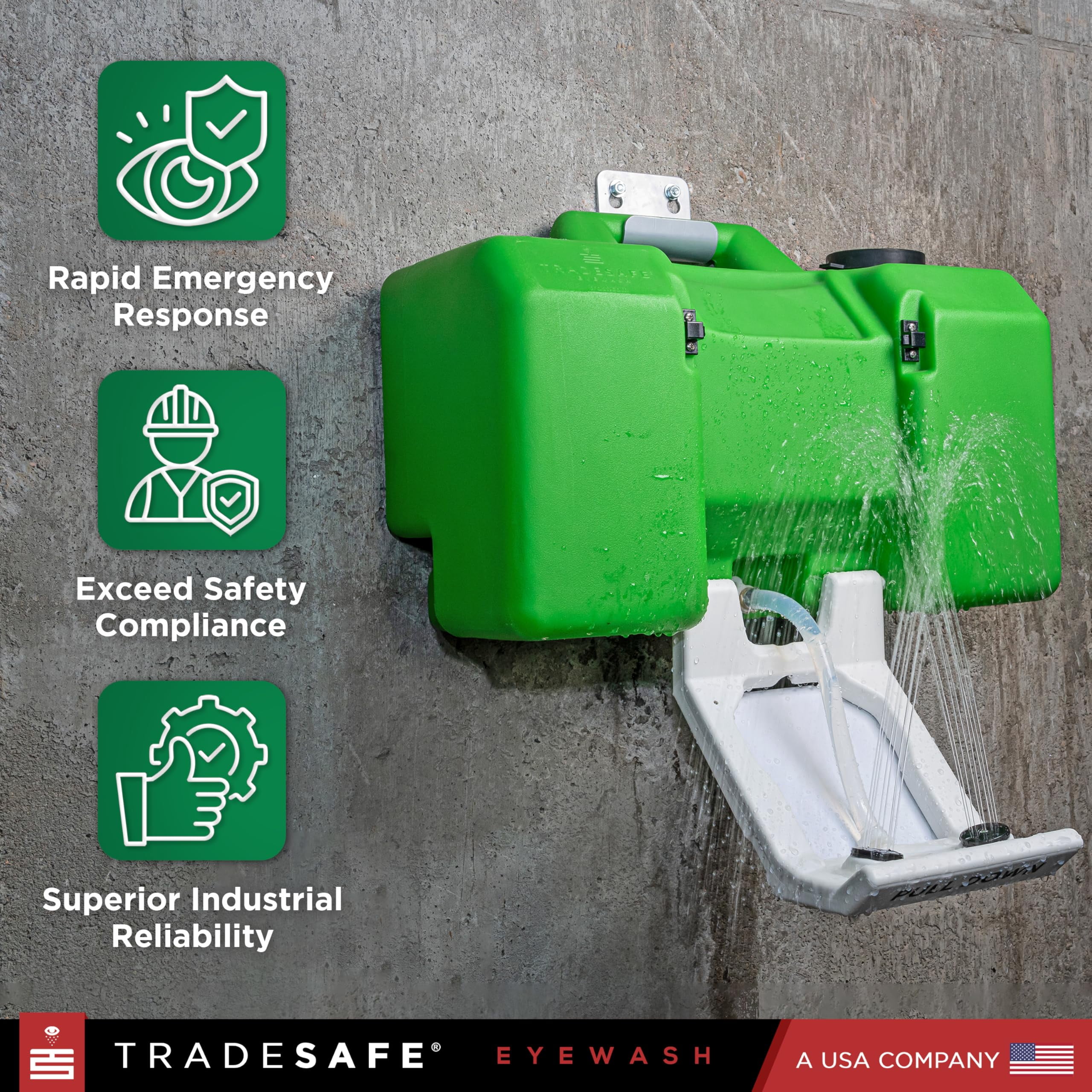 TRADESAFE Portable Eye Wash Station, Emergency Eye Wash Station OSHA Approved, 8 Gallon Capacity