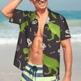 thumbnail image 5 of Picia Dinosaur Skeleton Gentle Cotton Regular Fit Short Sleeve Casual Hawaiian Shirt for Men-Medium, 5 of 9