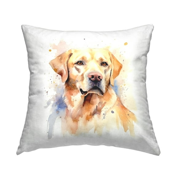 Stupell Industries Labrador with Modern Splatter Decorative Printed Throw Pillow, 18 x 18