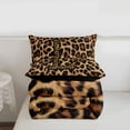 thumbnail image 5 of Erosebridal Leopard Print Full Size Comforter Sets,Cheetah Pattern L Alphabet Bedding Sets For Kids Girls,Reversible Black 3pcs, 5 of 7