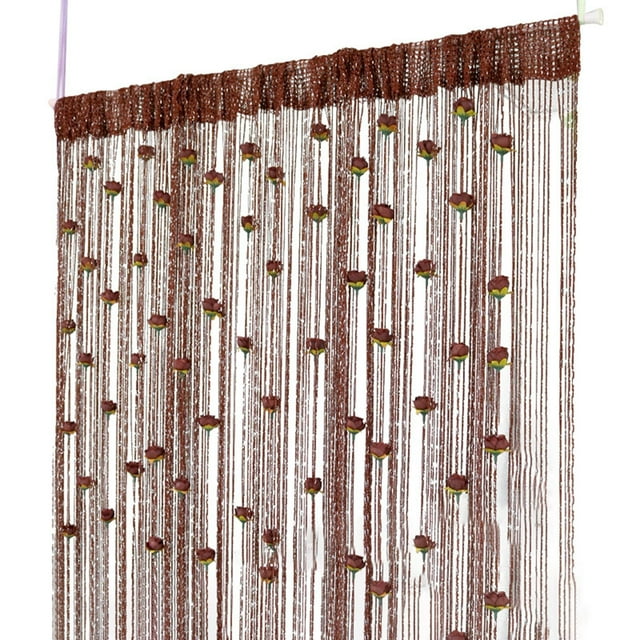 TIELUTT Rose Thread Door Curtain 2024 39x79 Inch String Curtain with Roses Room Divider Decoration Easy Feminine Shower Curtain Curtains Small 72x78 Shower Curtain Liner Washable Curtain Panel Out Li