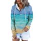 thumbnail image 2 of Gibobby Sudadera con capucha y cremallera Sudaderas con capucha de bloque de color para mujer, sudadera informal de manga larga con botones y cordón con bolsillo （Verde， L), 2 of 4