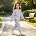 thumbnail image 6 of LvhaoGJOB Little Kids Boys Sweatshirt and Jogger Pants Outfit Set, Beige - fleece fabric, 6 of 7