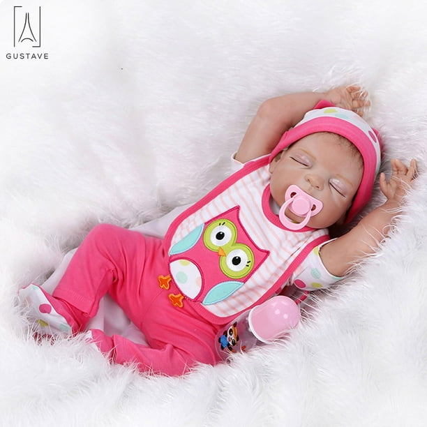 GustaveDesign 22 inch Realistic Reborn sleeping Baby Doll Full Body Silicone Vinyl Newborn with