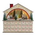 thumbnail image 4 of Calendario de Adviento de madera navideño con 24 cajones, diseño rústico creativo en forma de casa, con luz para escaparate o chimenea., 4 of 9