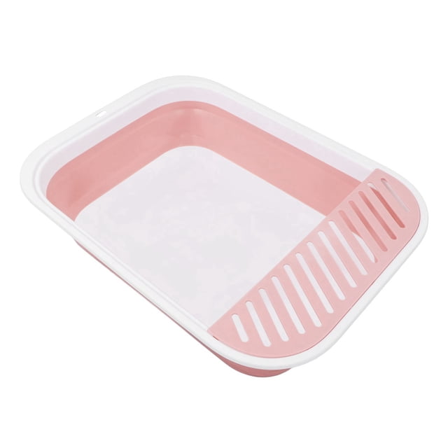 Cat Litter Tray, Professional Open Cat Litter Box Collapsible Easy To Clean Open Air Kitty Litter Pan With Baffle Scoop For Bedroom Indoor