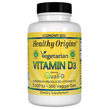 Healthy Origins Vegetarian Vitamin D3 5,000 IU Vegetarian Softgels, 360