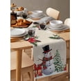 thumbnail image 6 of Beige Christmas Table Runner 72 Inches, Snowman Xmas Tree Poinsettia Snowflake Bed Runner Dresser Scarves Tabletop for Indoor Outdoor Parties/Ceremony/Banquet, 16" x 72", 6 of 8