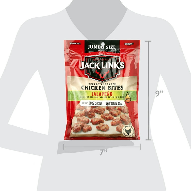 Jack Link's 100% Chicken Jalapeno Bites 3.25 oz Resealable Bag