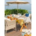 thumbnail image 5 of Rectangle Outdoor Tablecloth With Umbrella Hole And Zipper– Farmhouse Fall Thanksgiving Waterproof Patio Table Cover for Party, Picnic, Backyard, 60"x120" , Retro Pumpkins Leaf Sunflower, 5 of 8
