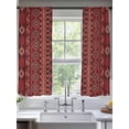 thumbnail image 2 of Bohemian Texture Sheer Curtains 2 Panels Set Abstract Red Black Geometric National Ethnic Tribal Sheer Window Curtains Light Filtering Rod Pocket Voile Drapes for Bedroom Living Room 52"X72", 2 of 8