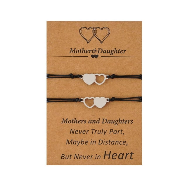 TQEHS Pulseras para madre e hija de JSNKJLMN, pulseras de regalo a juego para mamá e hija, día de los deseos del corazón de la madre para L1X5