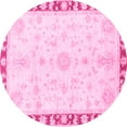 thumbnail image 1 of Ahgly Company Indoor Round Abstract Pink Modern Area Rugs, 5' Round, 1 of 4