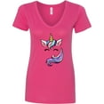 thumbnail image 3 of Inktastic Cute Colorful Galaxy Unicorn Women's V-Neck T-Shirt, 3 of 5