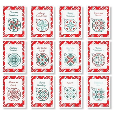 Christmas Quilt Blocks Herrschners® Quilt Block Ornaments Greeting Cards Counted Cross-Stitch Kit ()