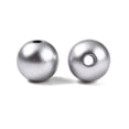 thumbnail image 2 of 500gs Matte style Spray Painted Acrylic Beads Round Silver 8x7.5mm Hole: 1.8mm about 1840pcs/500g, 2 of 3