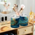 thumbnail image 5 of 2 Pack Bathroom Canisters Transparent Storage Jar for Cotton Ball, Swab, Floss Blue and Gold Ocean, 5 of 6