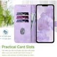 thumbnail image 3 of Wallet Case, for iPhone 12 Wallet Case,Card Holder Leather Kick-Stand Flip Cases,Wrist Strap, Closure,Shockproof Protective Cover (Purple), 3 of 14
