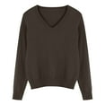 thumbnail image 5 of successthop V Neck Sweaters for Women Casual Oversized Plus Size Clothes Ribbed Cuffs Long Sleeve Knitwear Solid Tops, 5 of 5