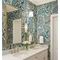 thumbnail image 3 of S4Sassy Peel & Stick Vinyl Wallpaper, Paisley Floral Wall Paper Contact Paper Waterproof- Blue, 25"X 240", Removable Asian Style Covering For Home Decor In Bedrooms & Living Areas, Renter Space, 3 of 8