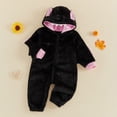 thumbnail image 3 of RUINIXCW Toddler Baby Halloween Bat Costume Kids Infant Baby Girl Boy Fall Winter Clothes Flannel Snowsuit Jumpsuit Long Sleeve Hooded Zipper Romper, 3 of 10