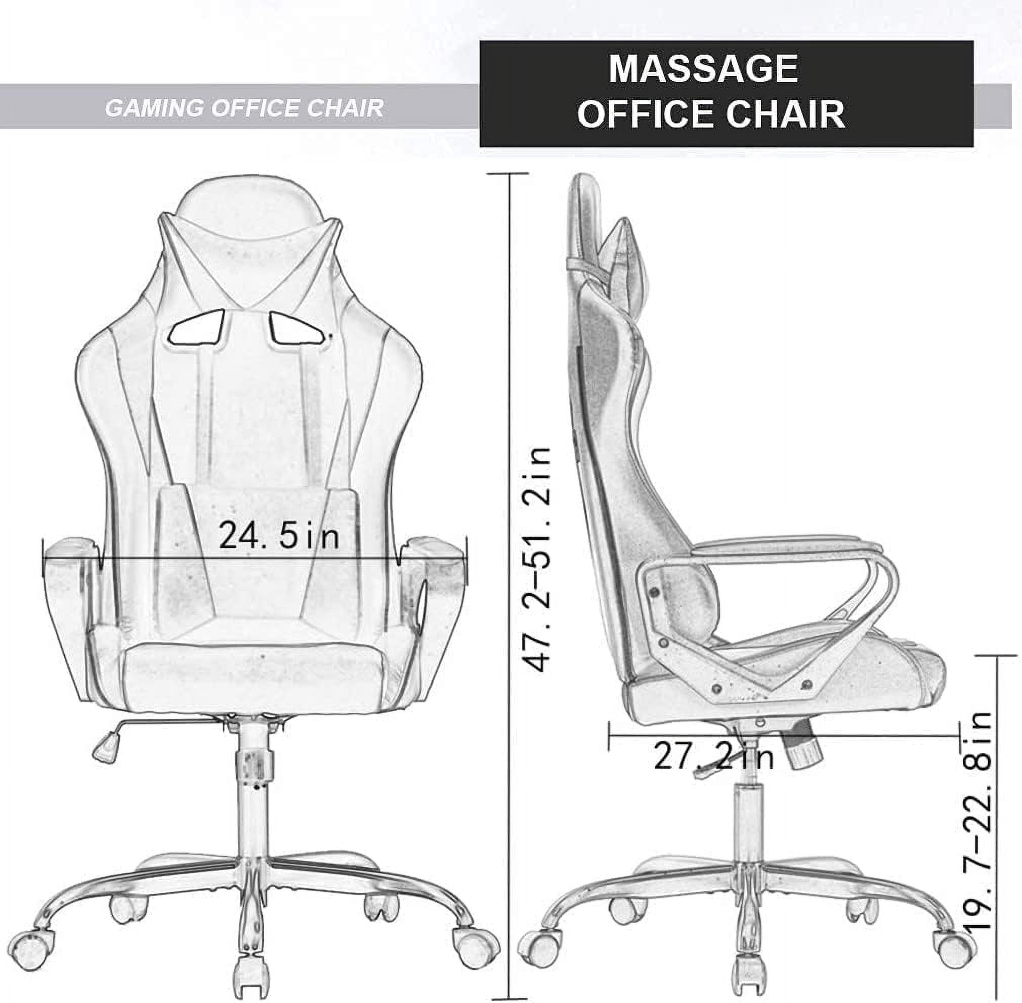 BIQWBIC Gaming Chair, High-Back Ergonomic Video Game Chair for Teen, with Adjustable Seat, Lumbar Support, Armrest and Headrest, Blue