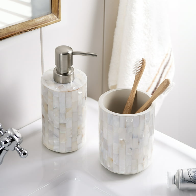 クリスタルディッシュ ホームパーティセット Better Homes & Gardens Pearlescent Tile Toothbrush Holder Ivory