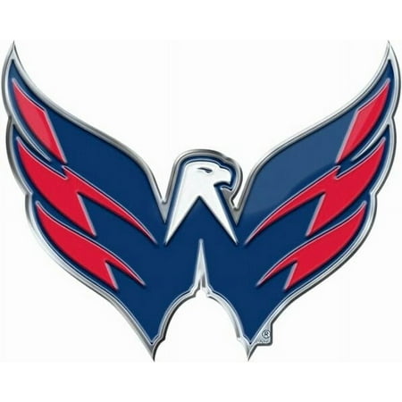 Washington Capitals Auto Emblem Aluminum Metal Embossed Team Color Raised Decal Sticker Full Adhesive Backing
