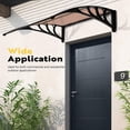 thumbnail image 2 of 40" x 40" Polycarbonate Window & Door Awning (Brown Panel + Black Bracket), 2 of 7