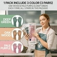 thumbnail image 2 of 3 Pairs Colorful Reusable Waterproof Household Dishwashing Cleaning Rubber Gloves, Non-Slip Kitchen Glove, 2 of 6