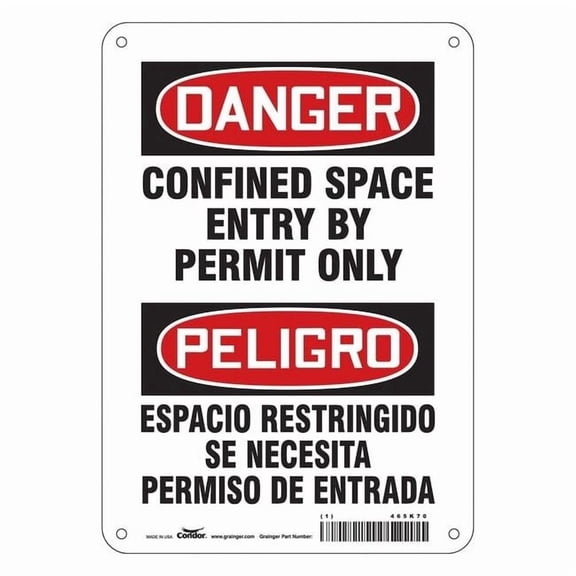 Condor Safety Sign,10 inx7 in,Aluminum 465K70