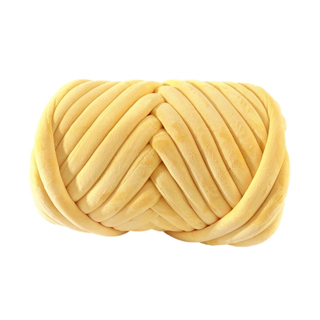 Hilo grueso, hilo voluminoso, longitud de 43,74 yardas, hilo de punto para brazo, hilo Tubular Jumbo para cestas, bufanda, alfombra, almohada, macramé Amarillo Macarena Hilo grueso