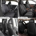 thumbnail image 7 of AOMSAZTO Car Seat Covers Full Set Fit for Kia Cadenza 2014-2020: Waterproof Leather Automotive Seat Cushion Protector With Lumbar Support(Black&Grey), 7 of 7