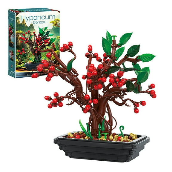 Remocguys Hypericum Bonsai Building Sets, Compatible with Lego Flowers Potted Botanical Collection Desk Decoration for Adults Girls 879PCS