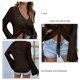 thumbnail image 3 of Suéter De Punto De Manga Larga, Tops De Punto De Mujer Con Cuello En V Informal Encantador Con Cordón Para Ir De Compras Para Mujer Para El Trabajo ANGGREK Otros, 3 of 8