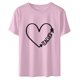 thumbnail image 4 of ICHUANYI Clearance Women's Fashion Loose Round Neck Pullover Bottoming Teacher's Day Cute Print Short Sleeve Top T-Shirt(Pink, S) Ichaunyi WER2023081111907, 4 of 7