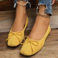 thumbnail image 6 of Abomasnow Womens Flock Bow Decor Square Toe Slip‑On Ballet Flat Shoes Casual Lightweight Going Out Shoes, 6 of 9