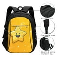 thumbnail image 3 of Disketp Happy Cartoon Star Travel Laptop Backpack, Laptops Backpack with USB Charging Port, Water Resistant Computer Bag Gift for Men & Women, 3 of 7
