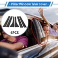 thumbnail image 2 of Unique Bargains 6 Pcs Door Pillar Window Trim for Hyundai Palisade 2020-2023 Plastic Front Left Right Anti Scratch Sticker Pillar Posts Cover Black Carbon Fiber, 2 of 7