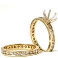 thumbnail image 3 of Pompeii 3ct Diamond Eternity Gold Wedding Ring Set Setting (H,I1), 3 of 4