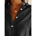 thumbnail image 3 of Frontwalk Womens Blouses Button-Down Shirts Soft Tops Collared Casual Work Shirt Black S, 3 of 5