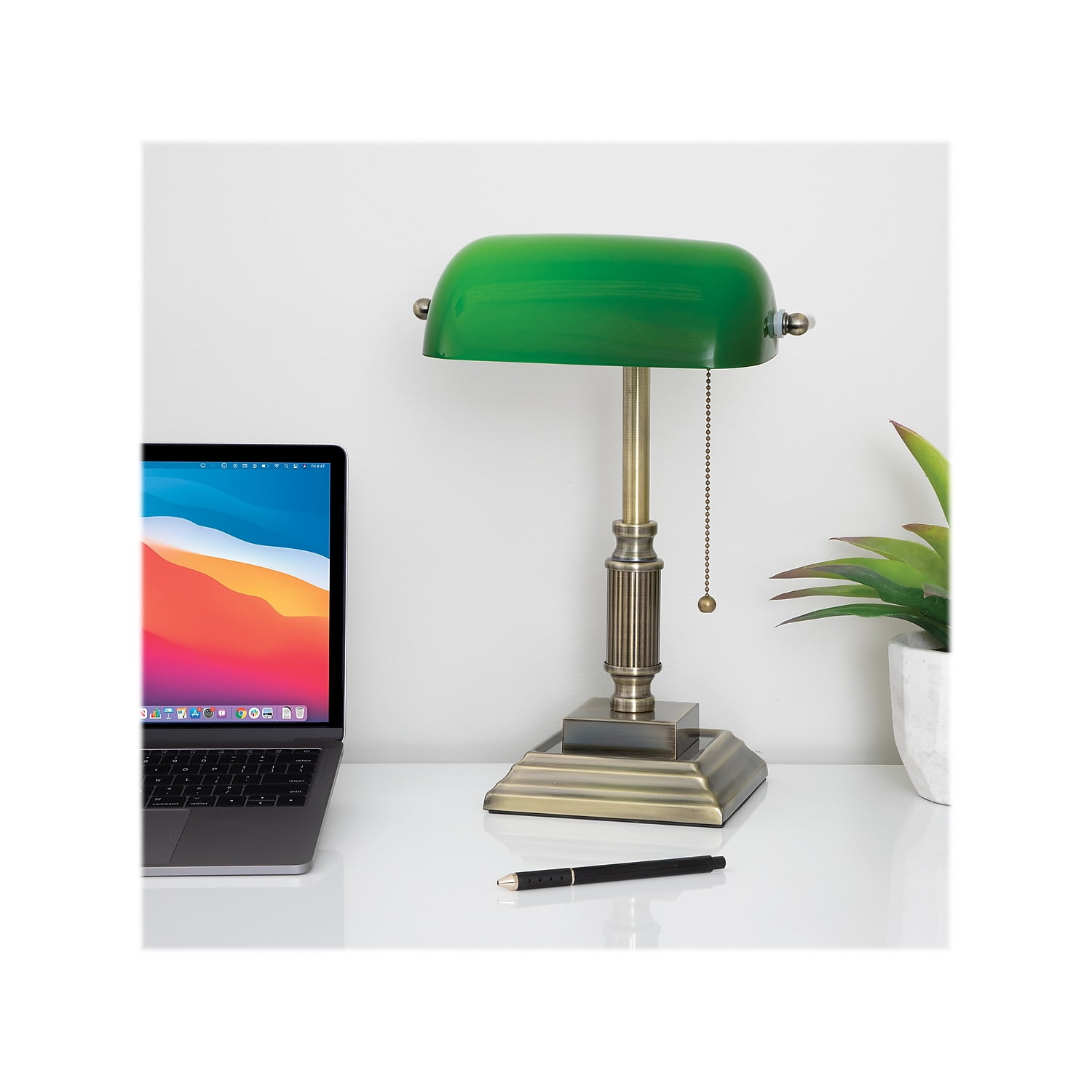V-Light LED Desk Lamp 14.75"H Green Antique Bronze (9VS688029AB)