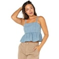 thumbnail image 2 of Celebrity Pink Women’s Sleeveless Denim Peplum Top, Sizes XS-XXXL, 2 of 5