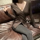 thumbnail image 2 of V Neck Women Sweaters Tops Striped Knitted Kawaii Cute Crochet Harajuku Pullover Ladies Sweater High Quality Clothes 2024 Trend, 2 of 5