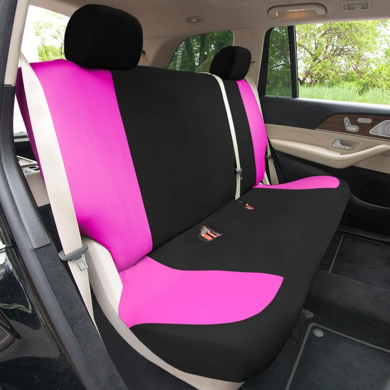 FH Group Universal Fit Pink Car Seat Covers, Classic Cloth Seat